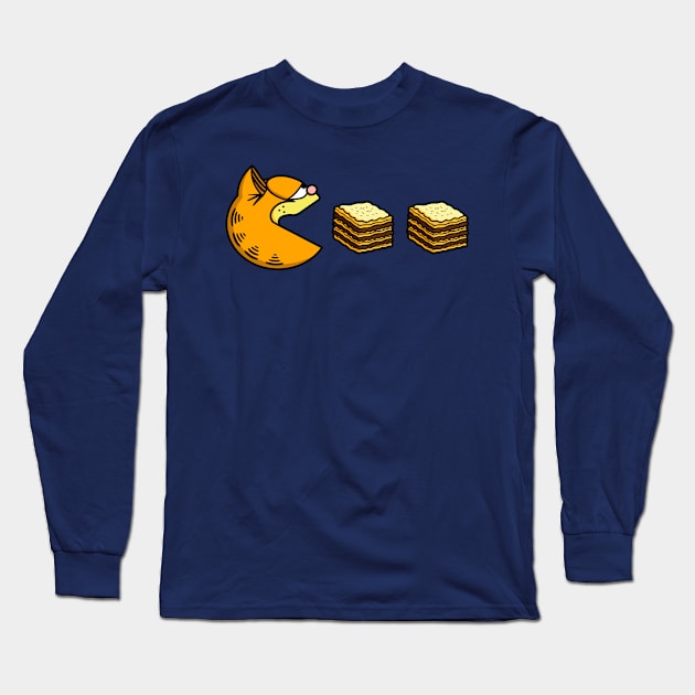 Pac-Cat! Long Sleeve T-Shirt by Raffiti